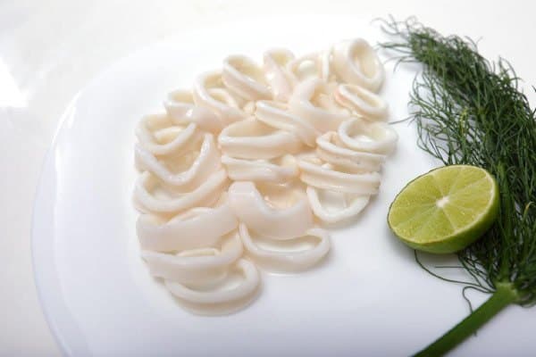 Fresh whole squid, cleaned and frozen at peak freshness